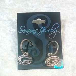 Georgia Bulldogs ulldogs Silver Earrings